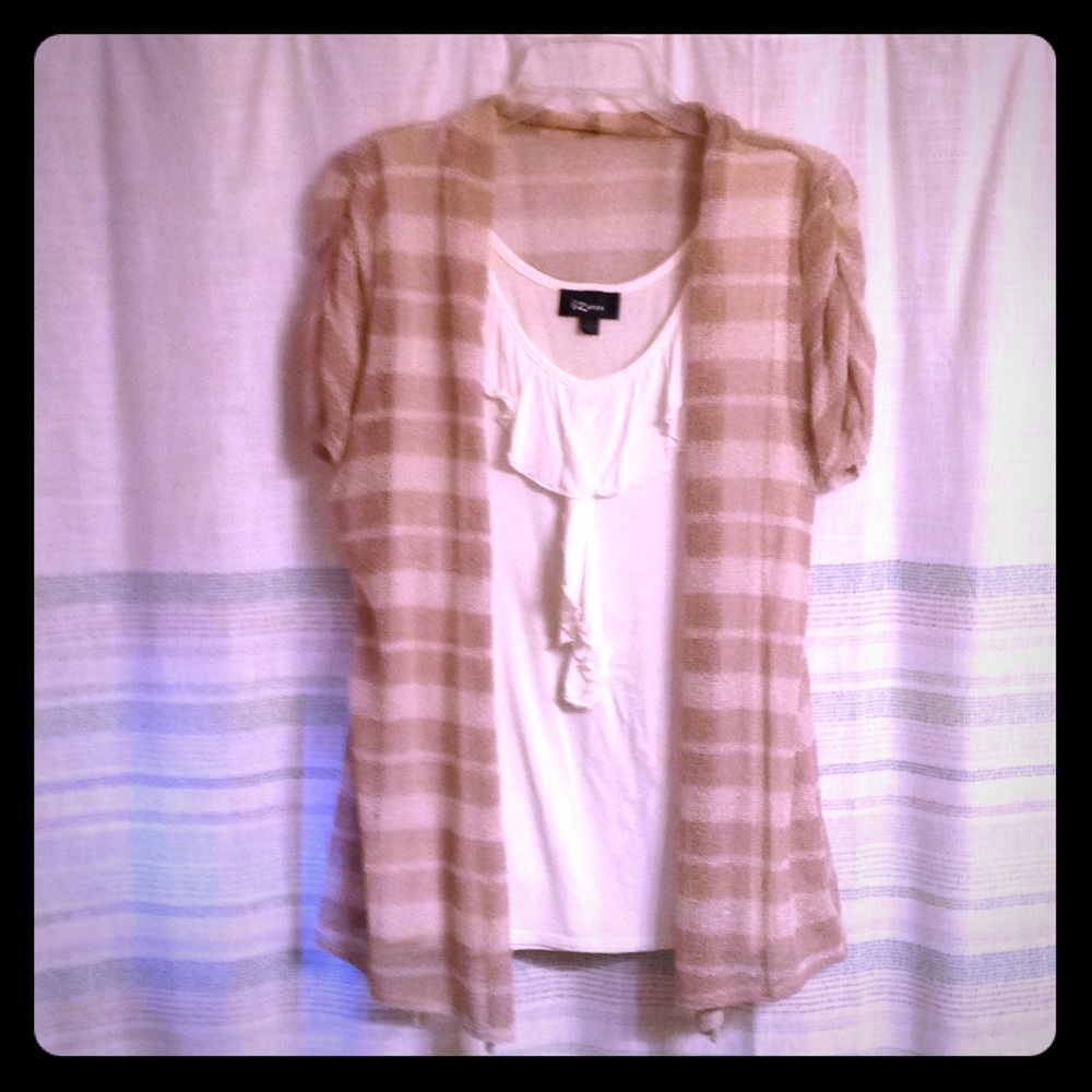 Women's tank top with attached cardigan